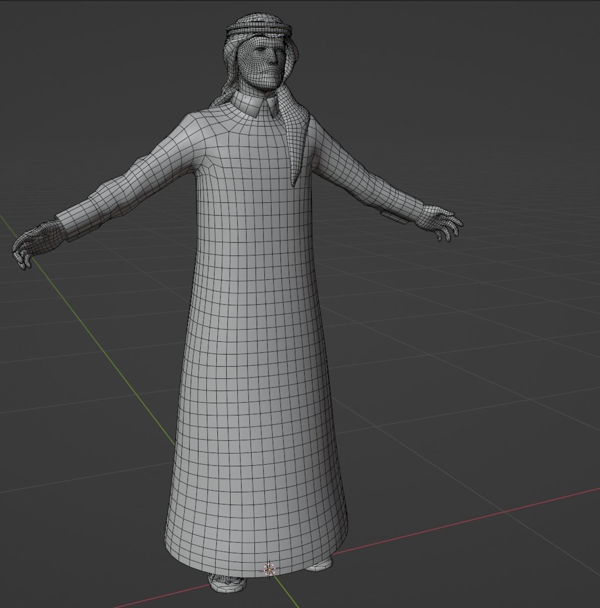 Arabic Male Character Low-poly 3D model_6