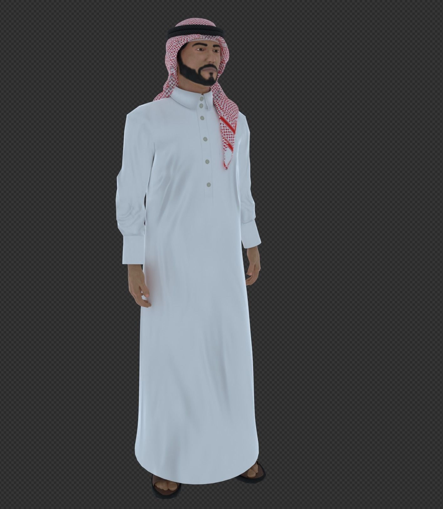 Arabic Male Character Low-poly 3D model_9