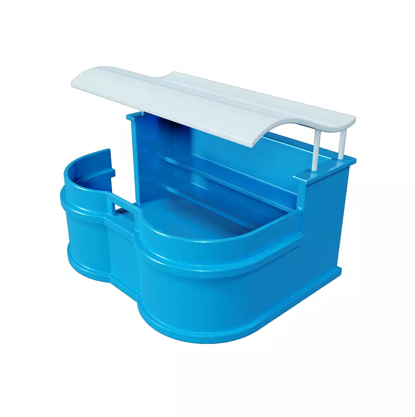 Cartoon Cafe Stall Low-poly 3D model_0