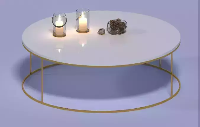 Delaney 25 Round Marble Coffee Table 3D model