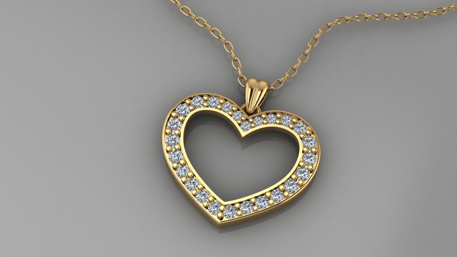 heart pendant 3D print model_1