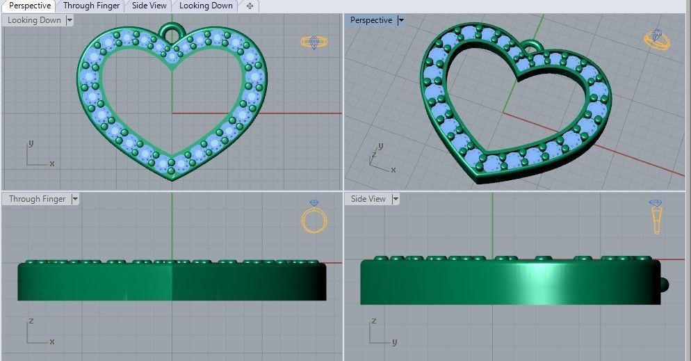 heart pendant 3D print model_3