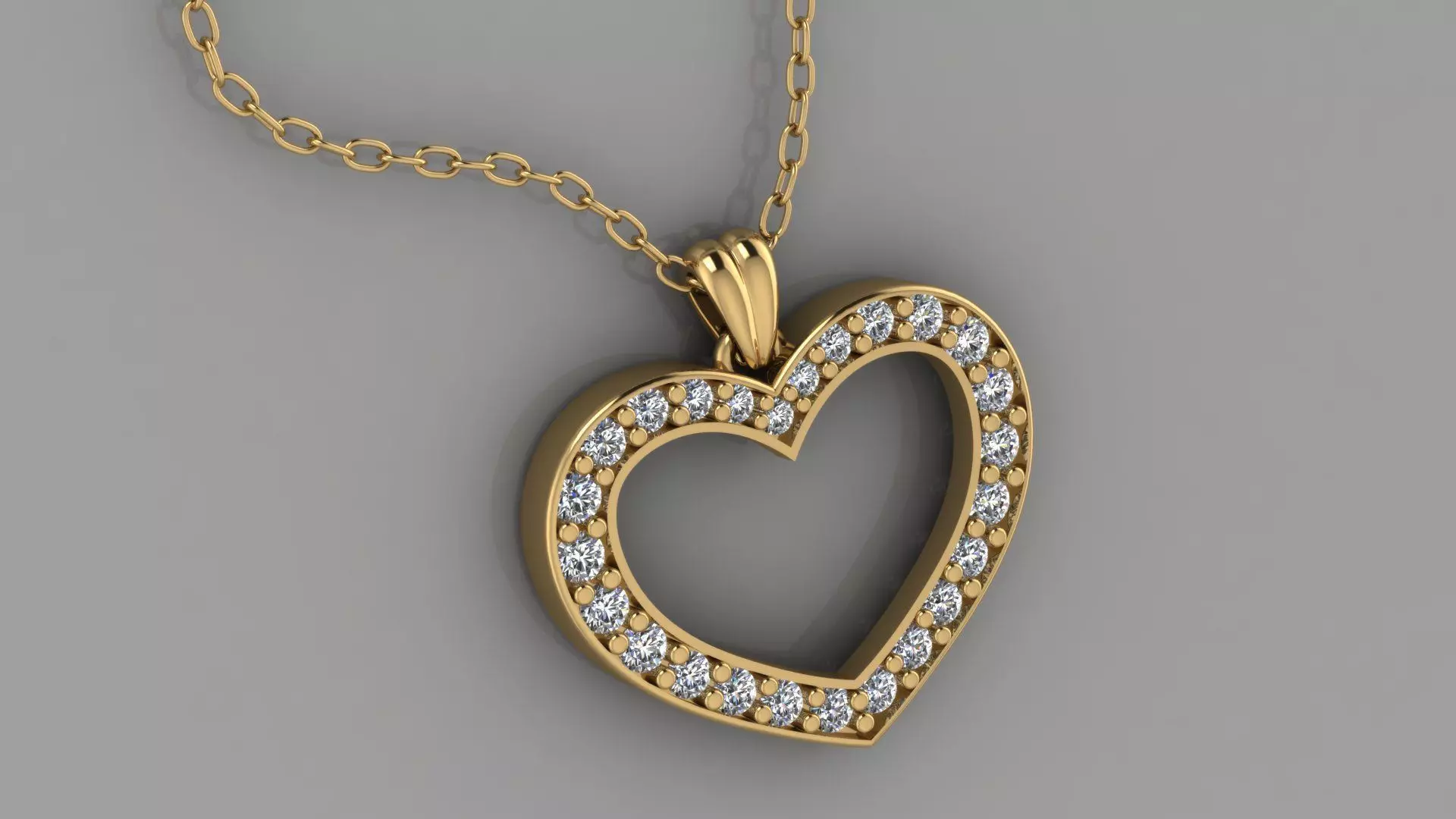 heart pendant 3D print model_0