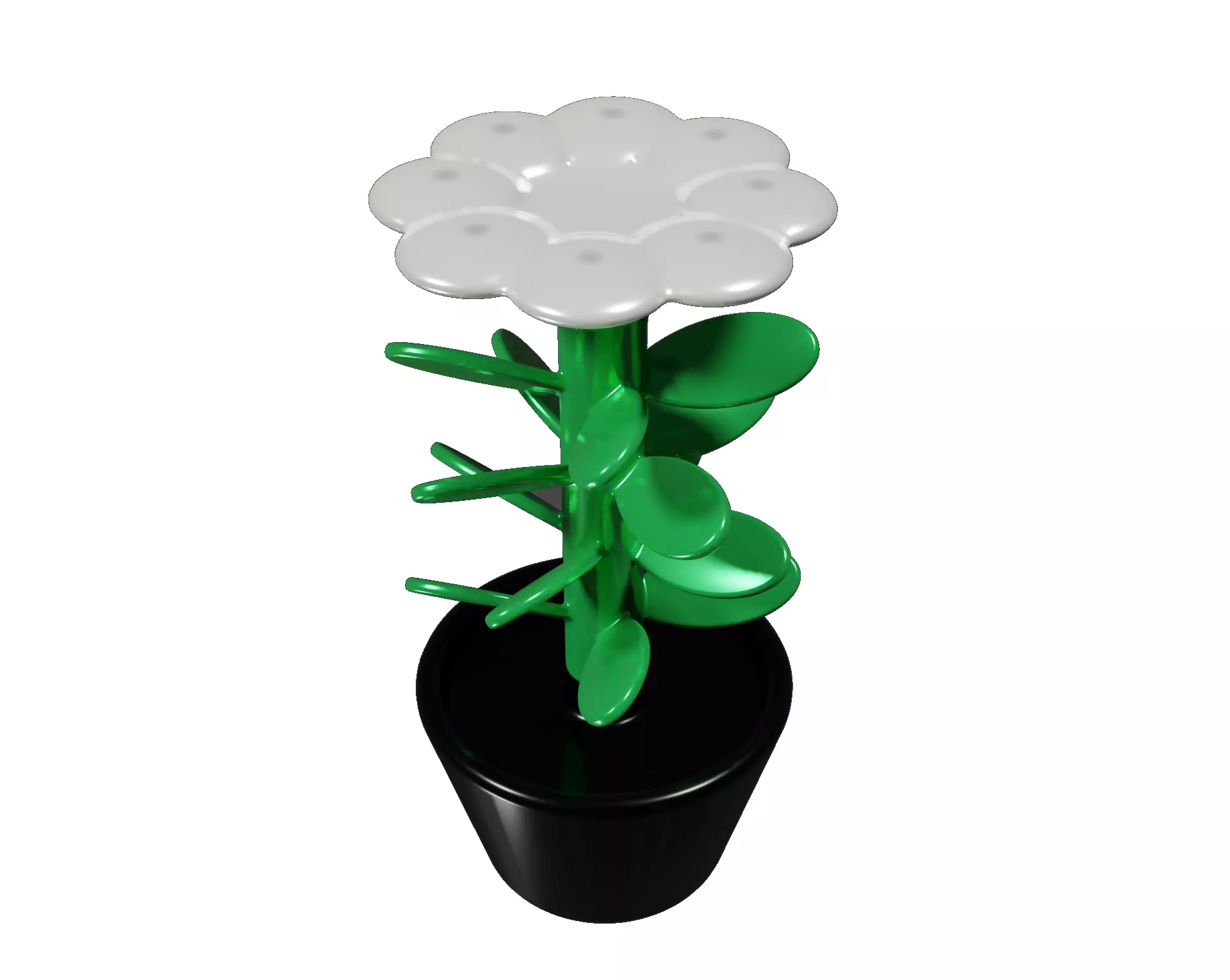 Cartoon Flower Pot Low-poly 3D model_0