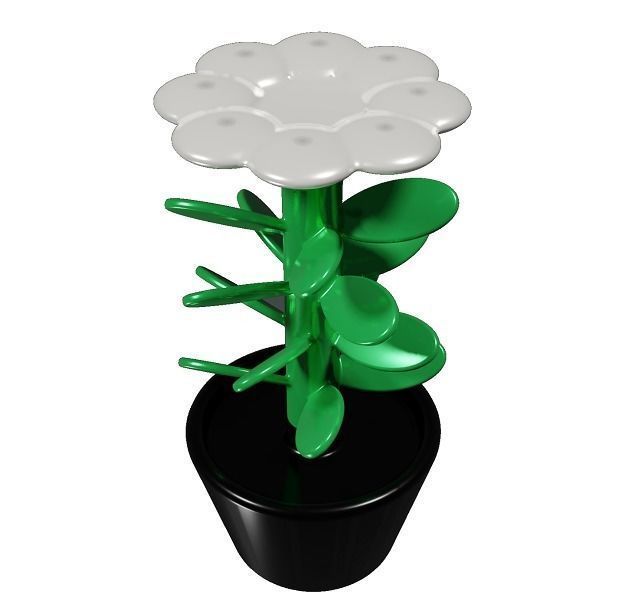 Cartoon Flower Pot Low-poly 3D model_2