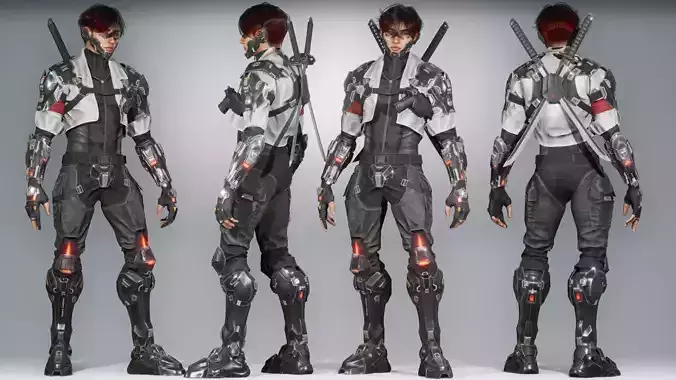 Hero Super Soldier Game-Ready Character Low-poly 3D model