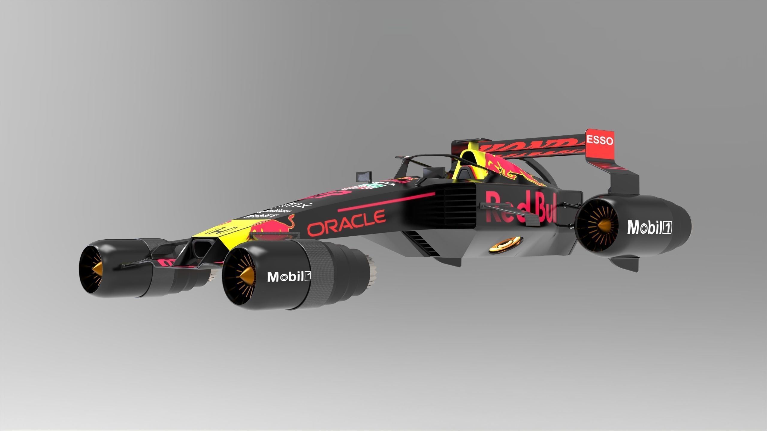 F1 scifi anti gravity Low-poly 3D model_1