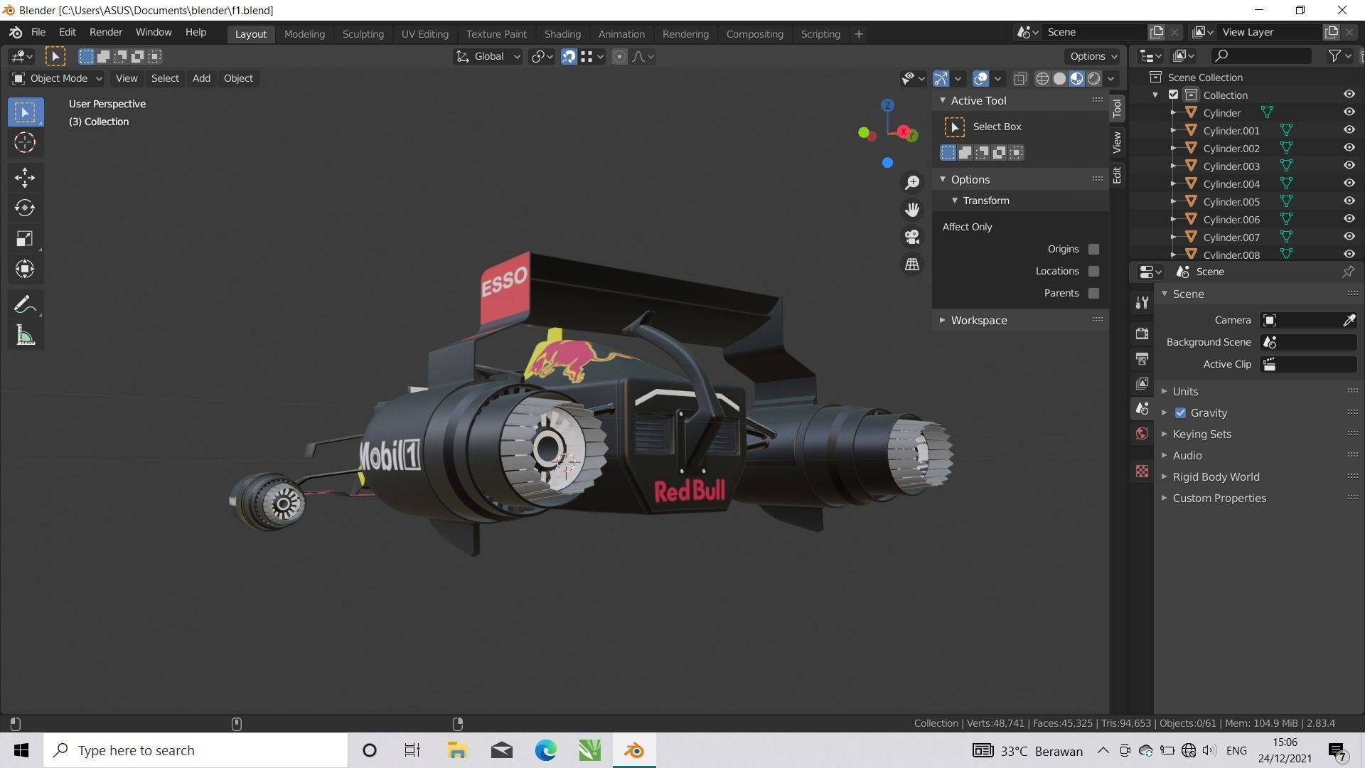 F1 scifi anti gravity Low-poly 3D model_14