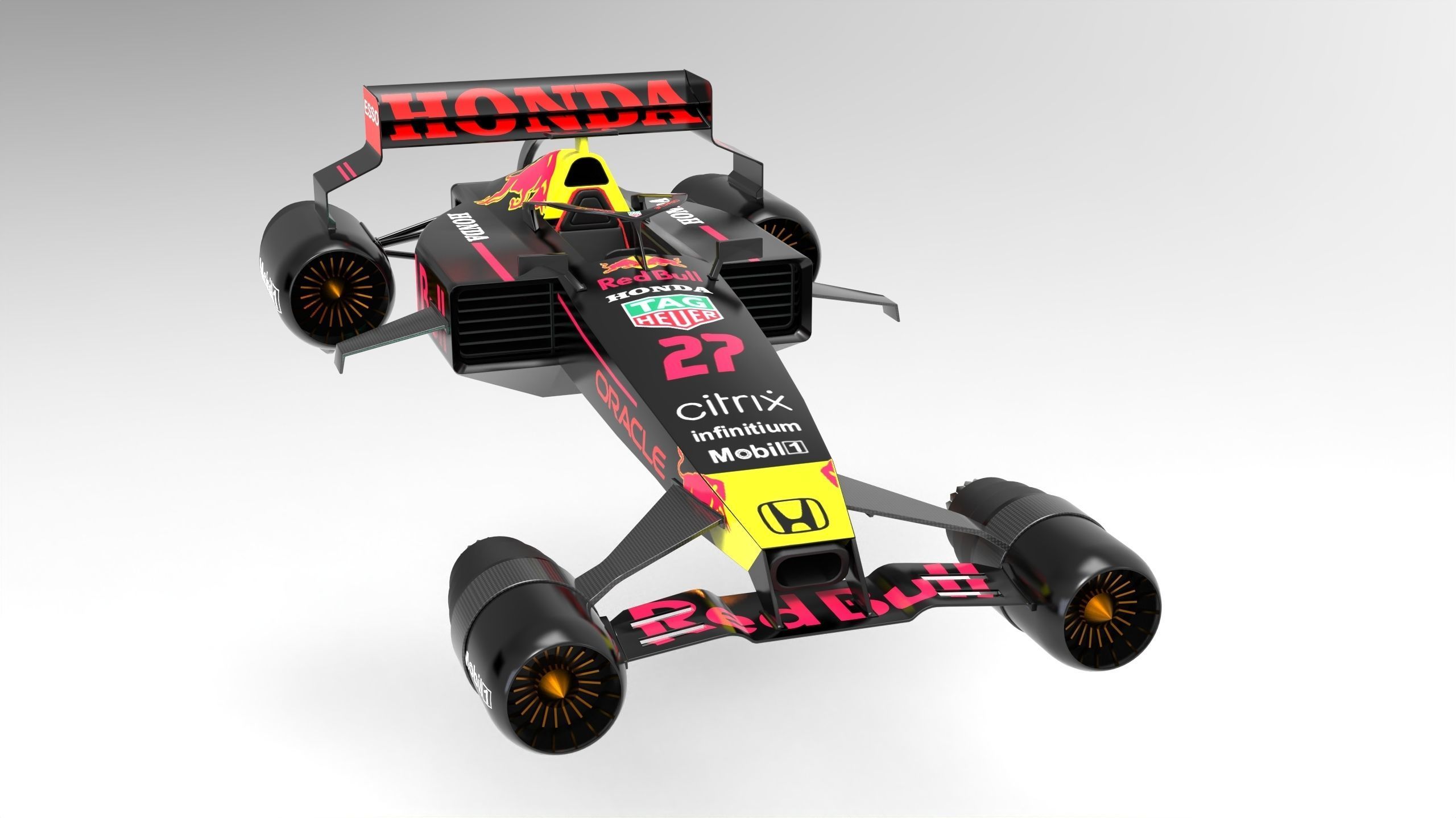 F1 scifi anti gravity Low-poly 3D model_2