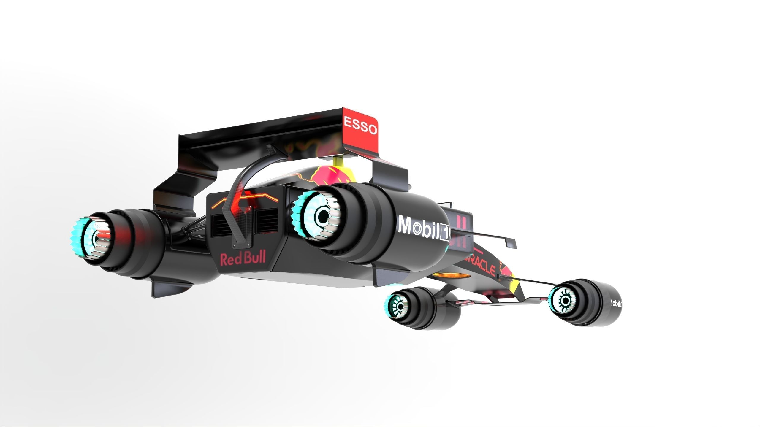 F1 scifi anti gravity Low-poly 3D model_9