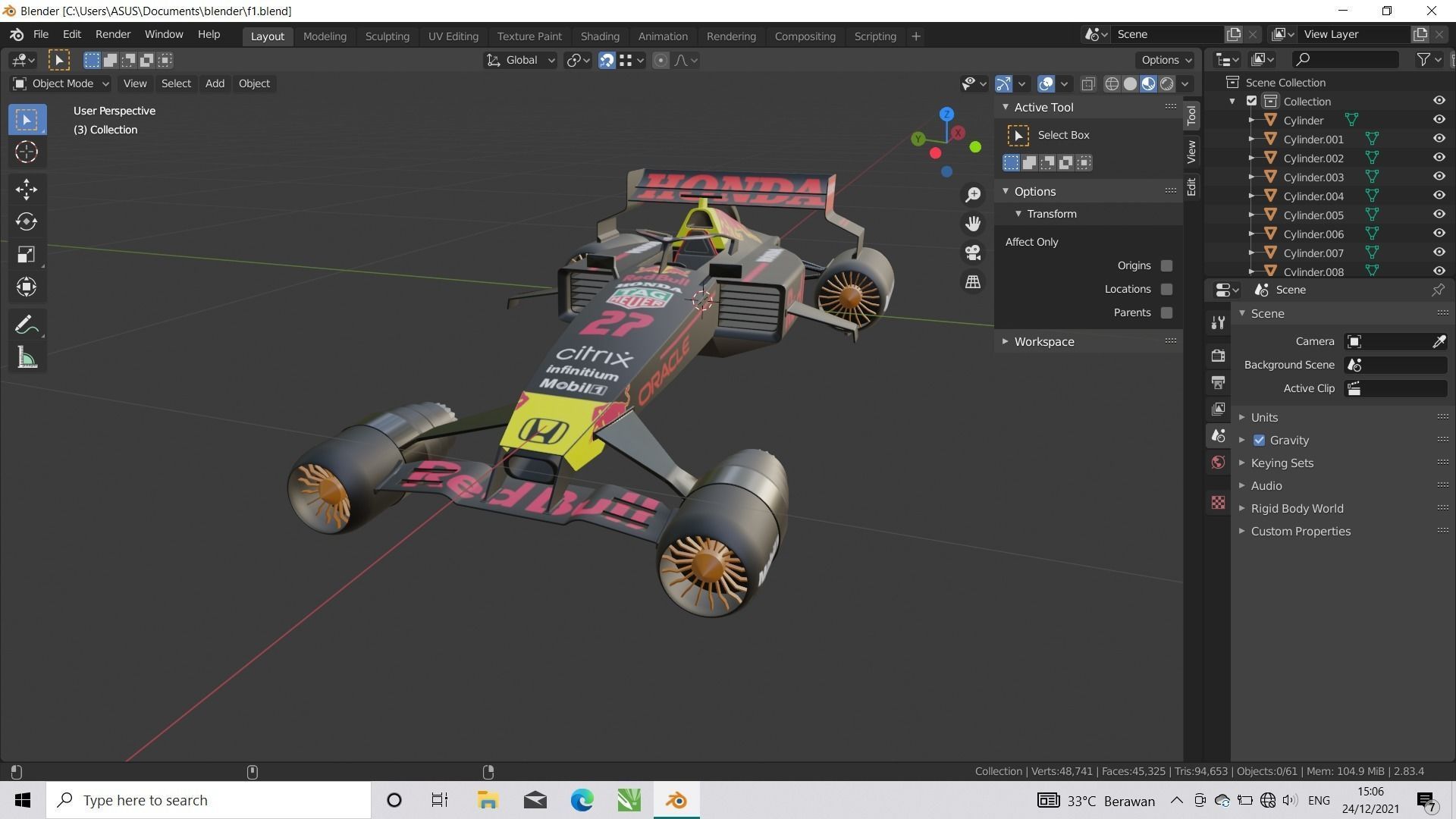 F1 scifi anti gravity Low-poly 3D model_11