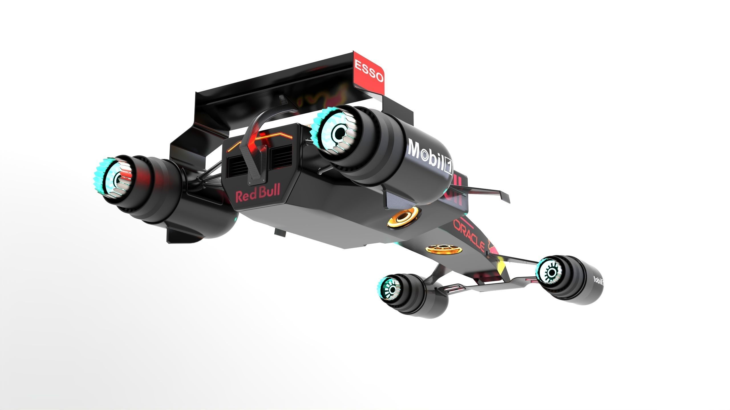 F1 scifi anti gravity Low-poly 3D model_7