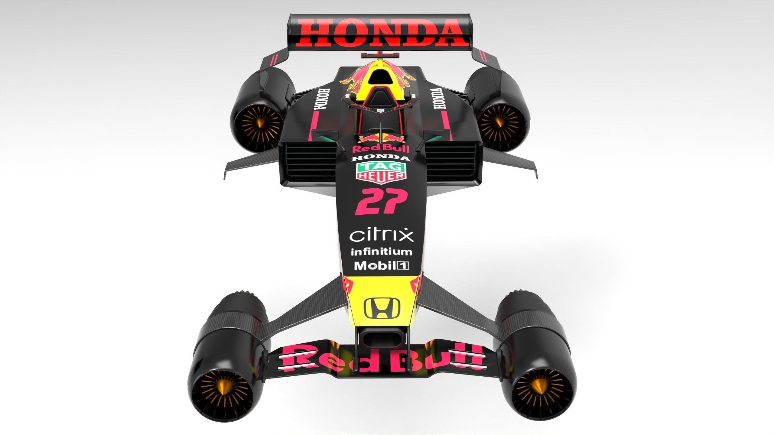 F1 scifi anti gravity Low-poly 3D model_3