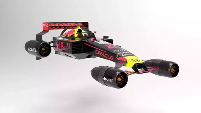 F1 scifi anti gravity Low-poly 3D model