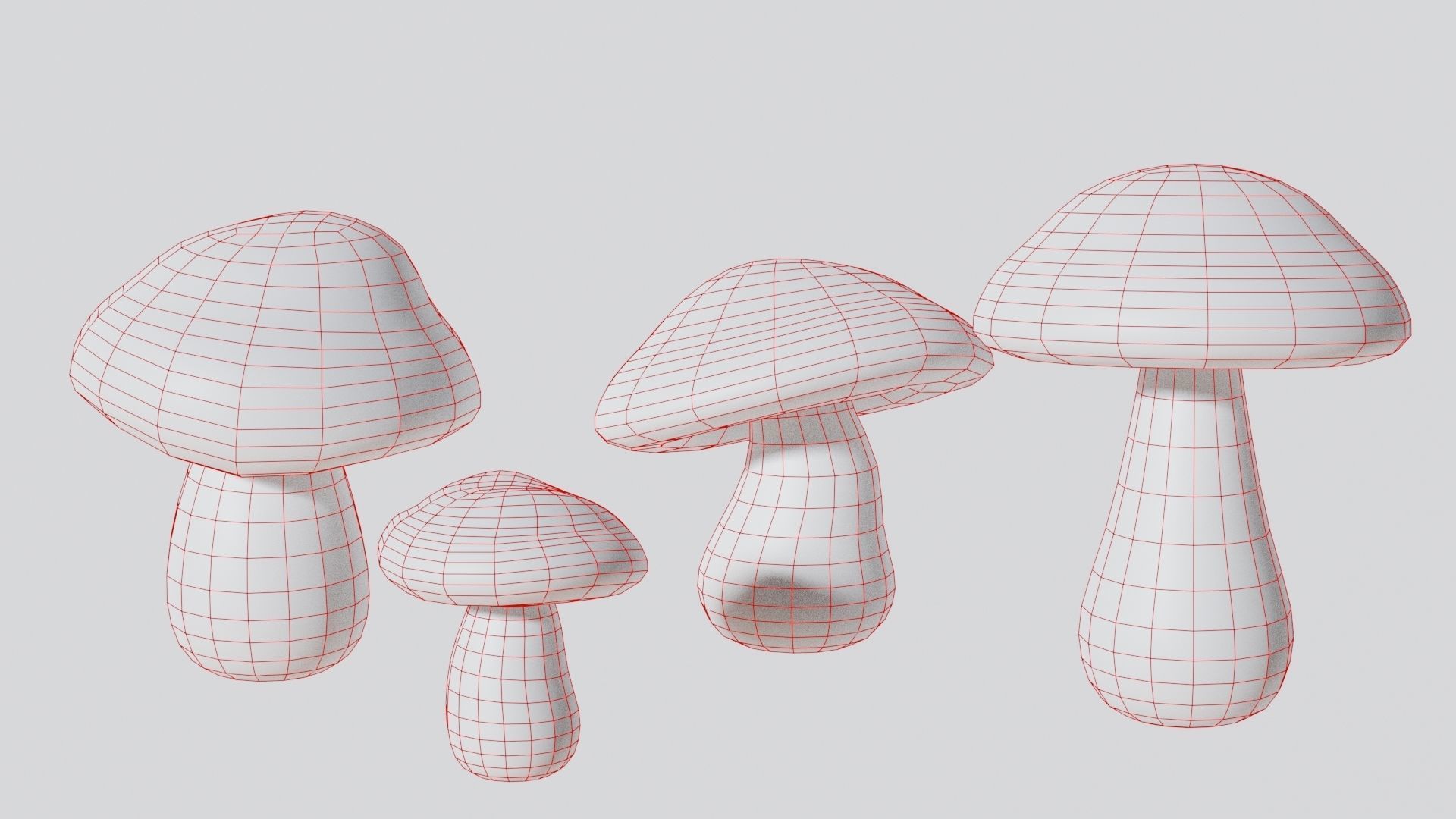 Mushrooms wooden mushroom Low-poly 3D model_8