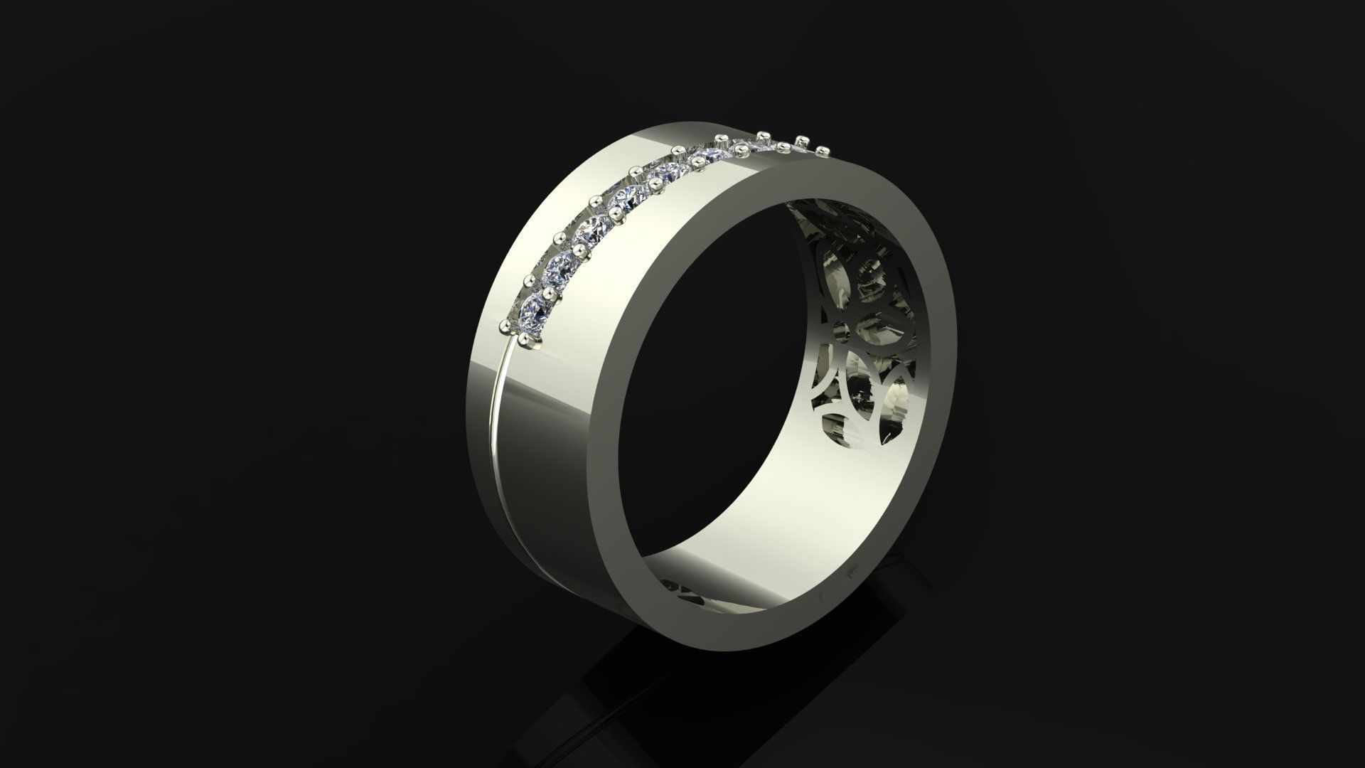 engagement ring 3D print model_2