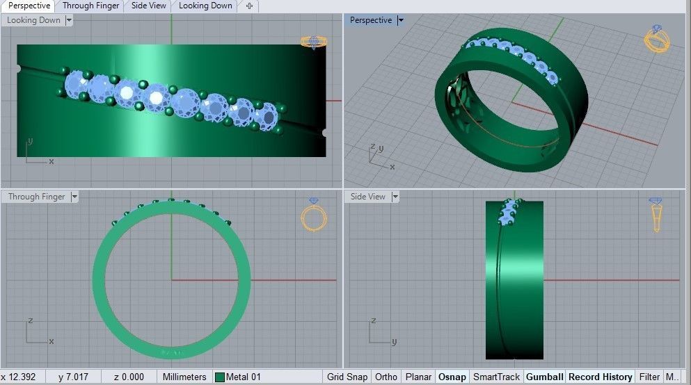 engagement ring 3D print model_4