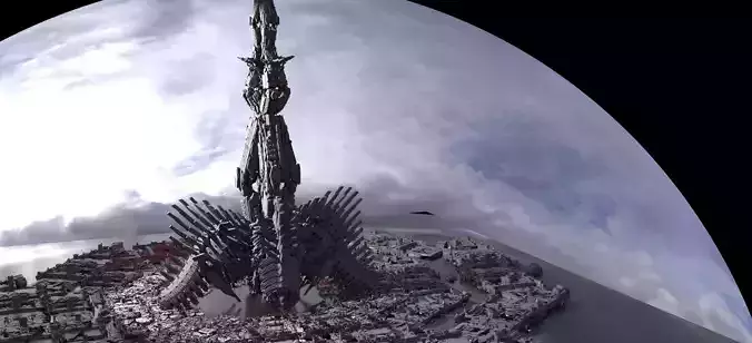 Sci Fi Skeleton towers 3