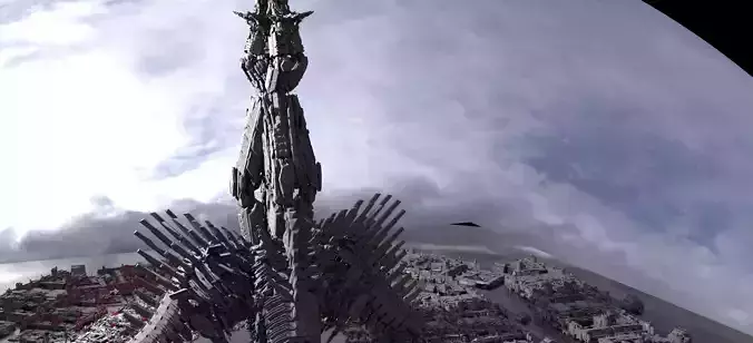 Sci Fi Skeleton towers 4 3D model