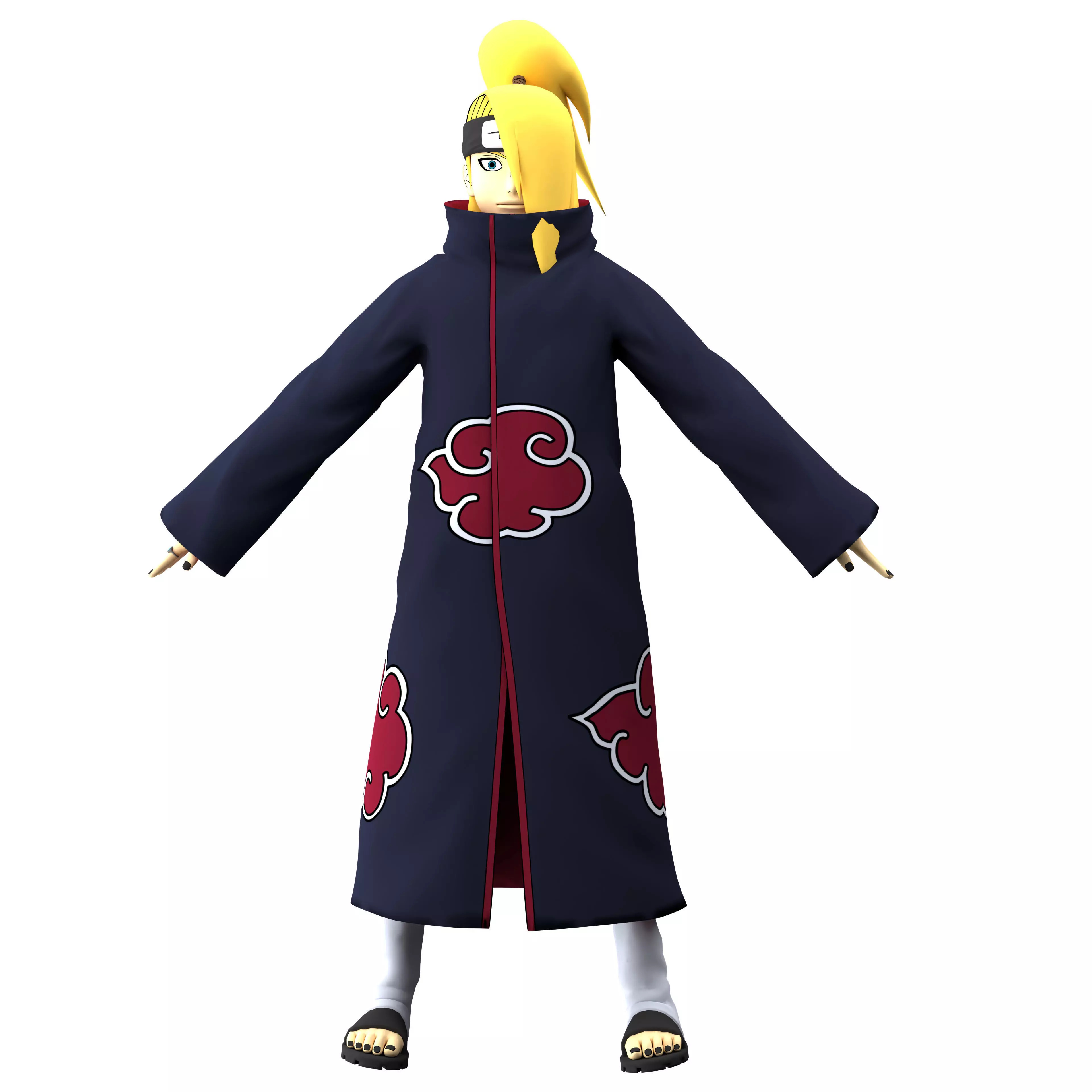 Deidara naruto character in sky Low-poly 3D model