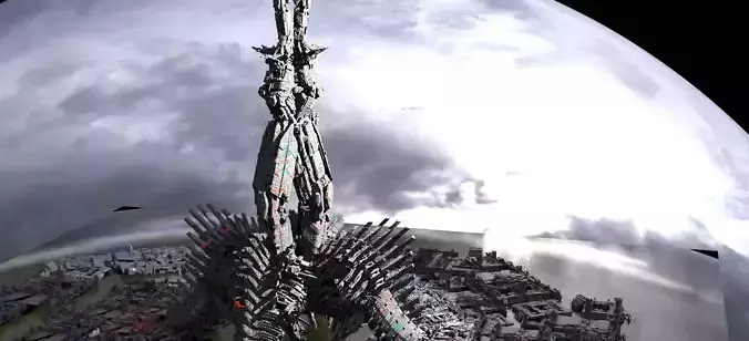 Scull Skeleton Sci fi Building