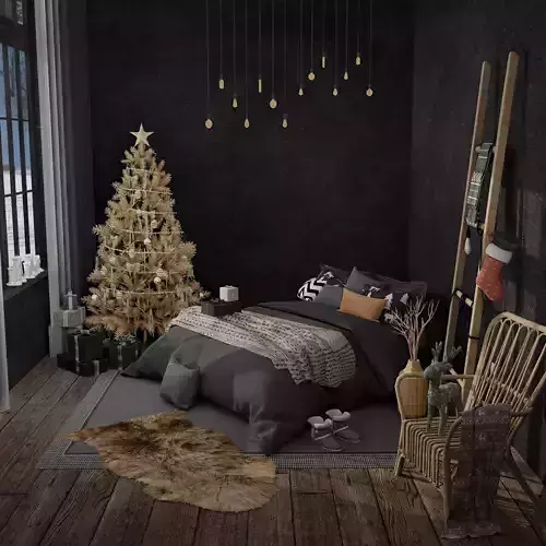 Christmas Bedroom 2 Blender Scene