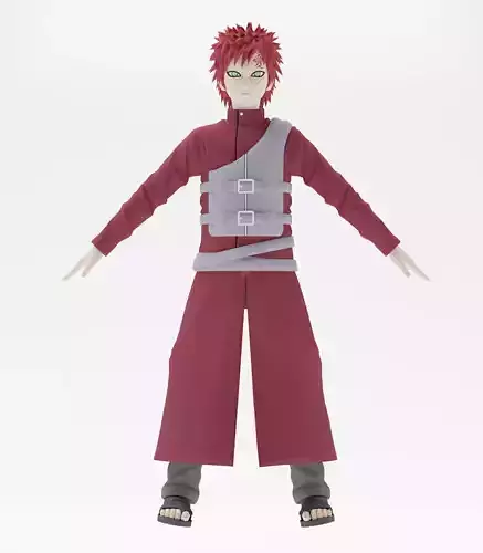 Gaara   Low-poly 3D model