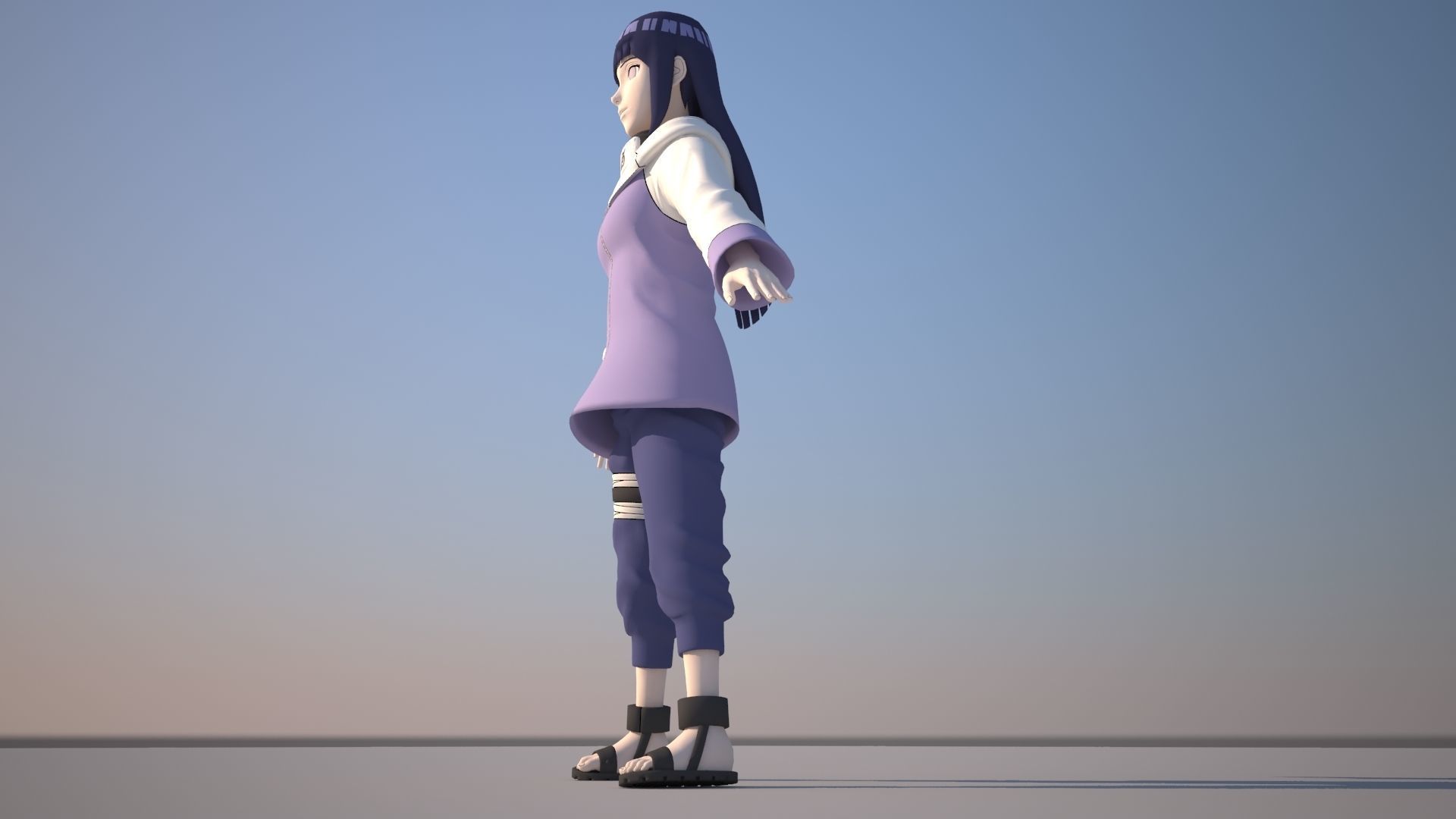 Hinata Hyuga Low-poly 3D model_8
