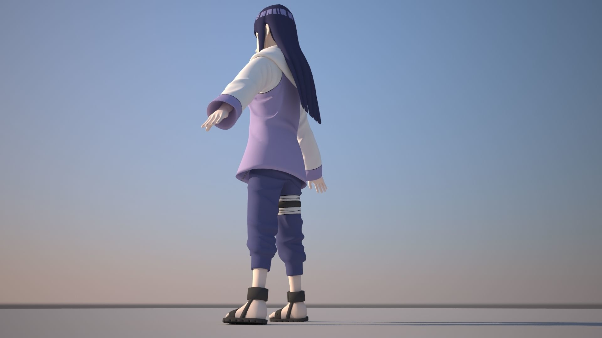 Hinata Hyuga Low-poly 3D model_11