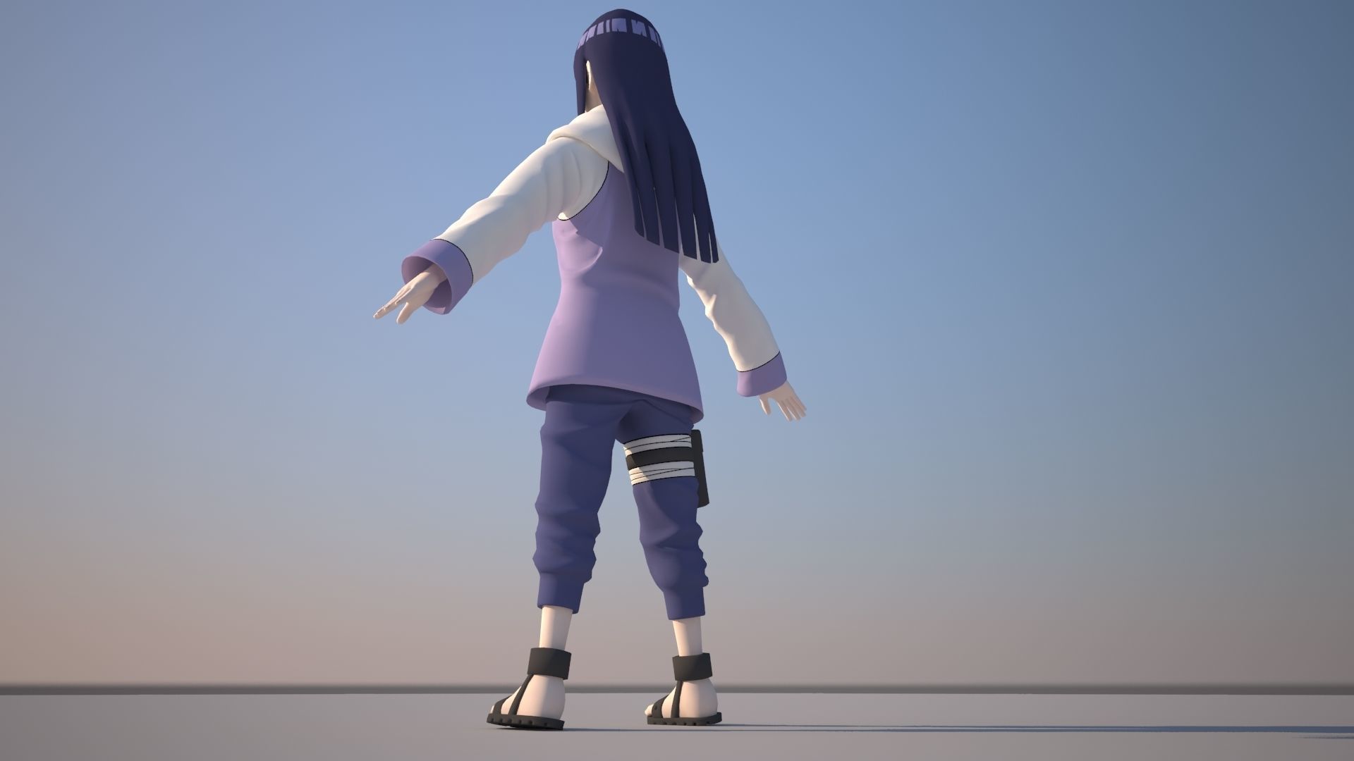 Hinata Hyuga Low-poly 3D model_2