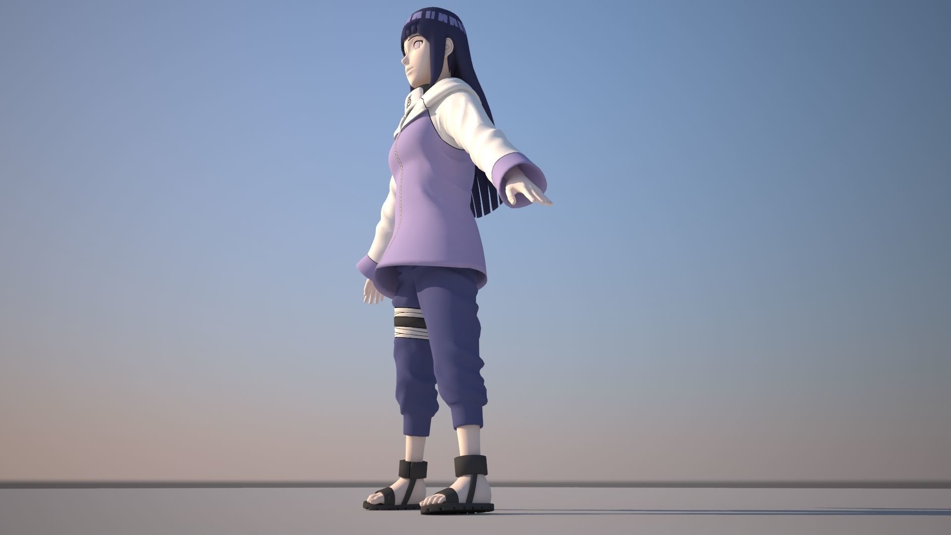 Hinata Hyuga Low-poly 3D model_7