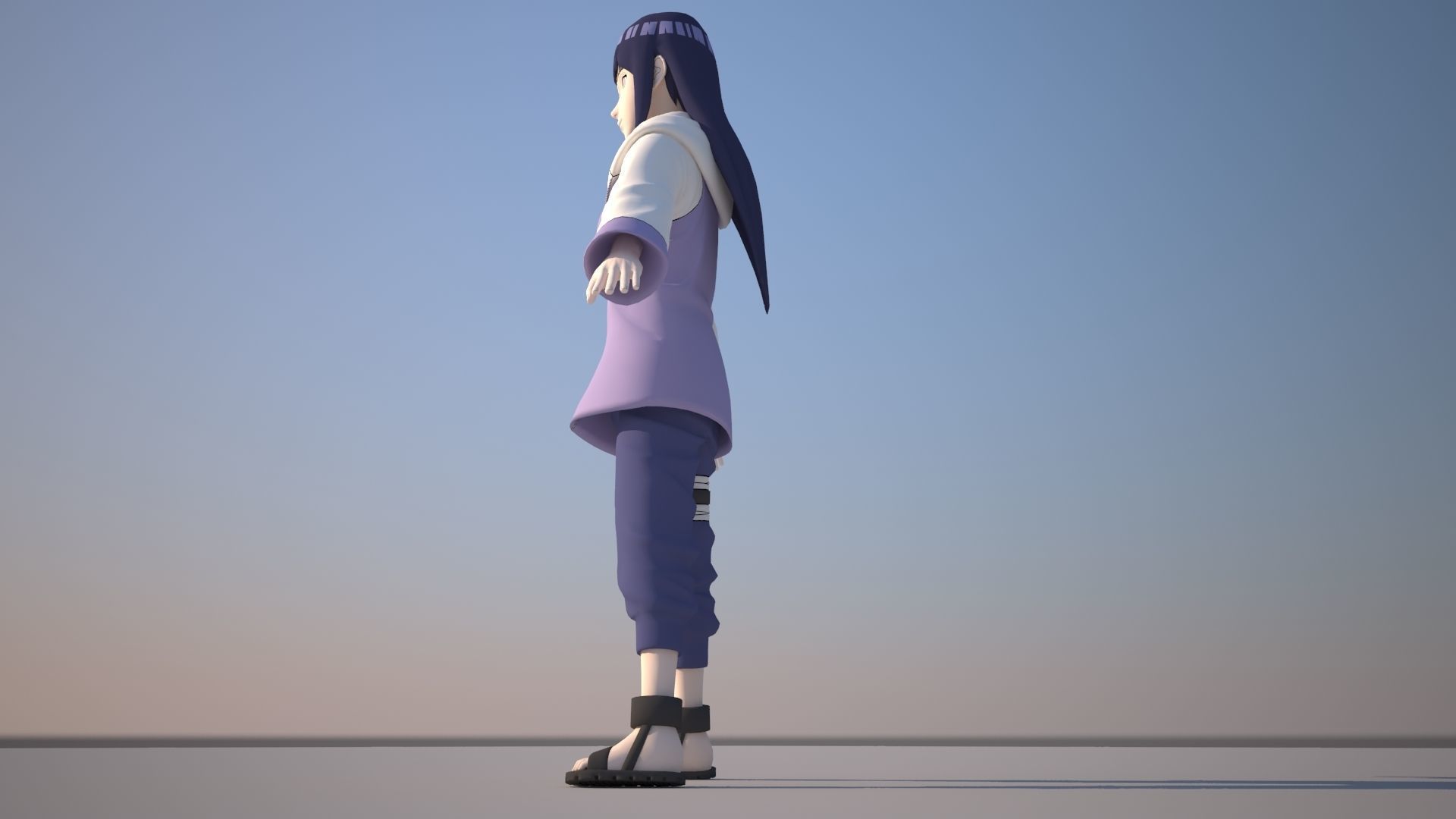 Hinata Hyuga Low-poly 3D model_10