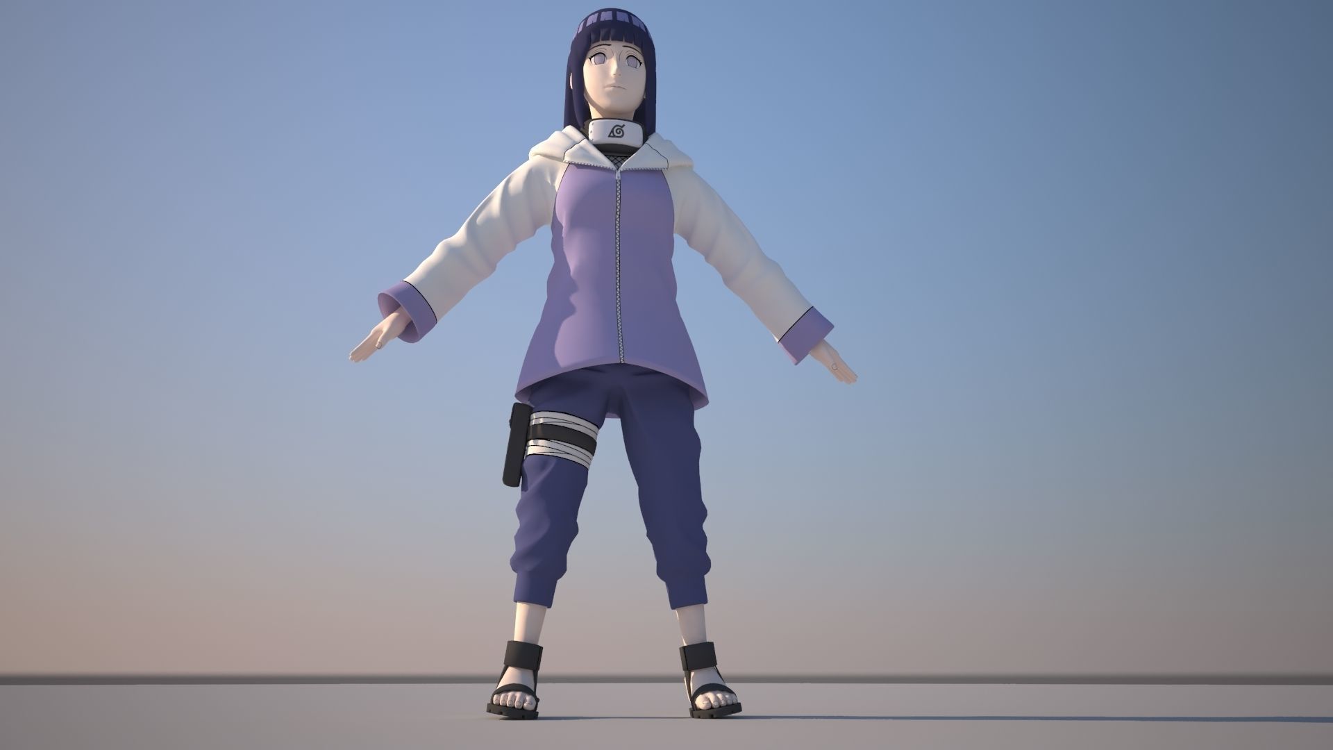 Hinata Hyuga Low-poly 3D model_1