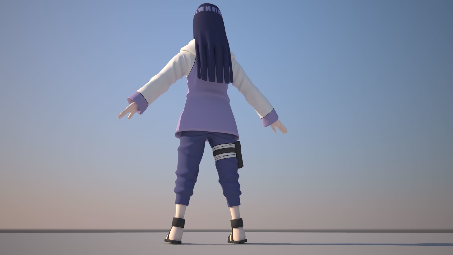 Hinata Hyuga Low-poly 3D model_3
