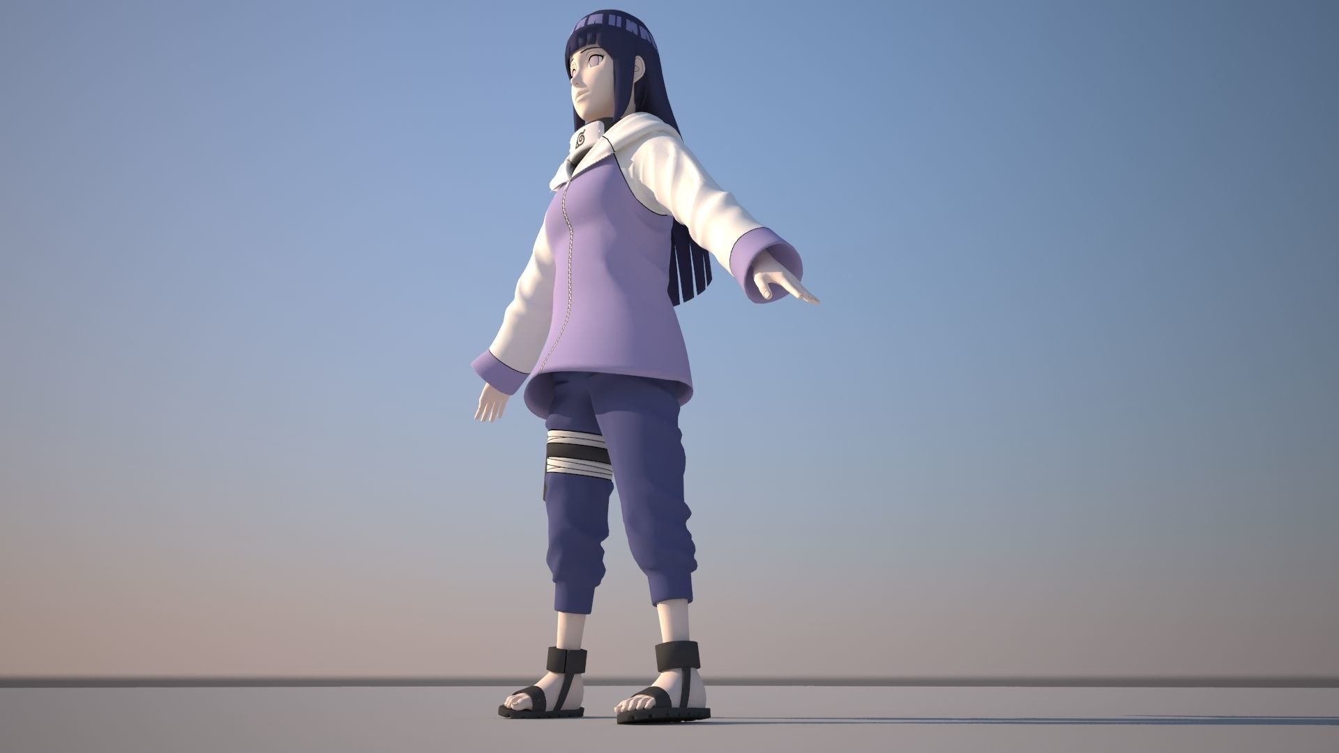 Hinata Hyuga Low-poly 3D model_6