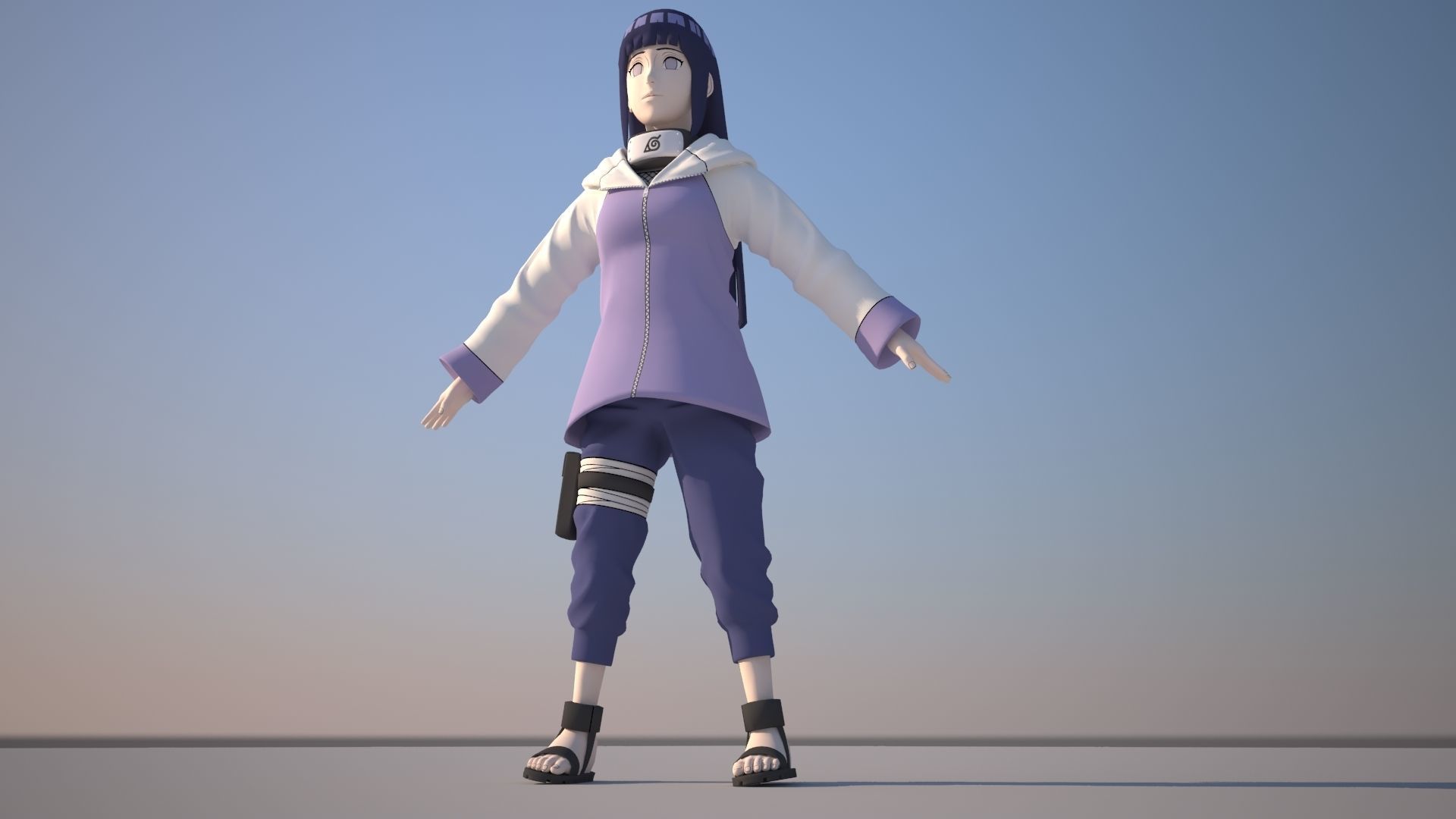 Hinata Hyuga Low-poly 3D model_4