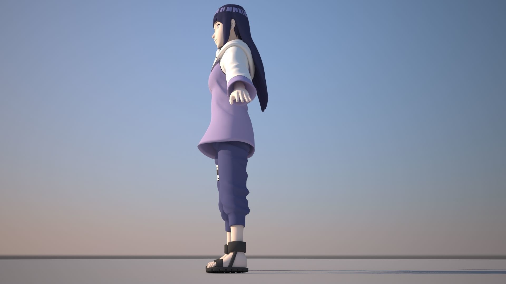 Hinata Hyuga Low-poly 3D model_9