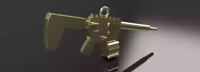 AR Pistol Pendant Gold Silver Luxury Jewelry