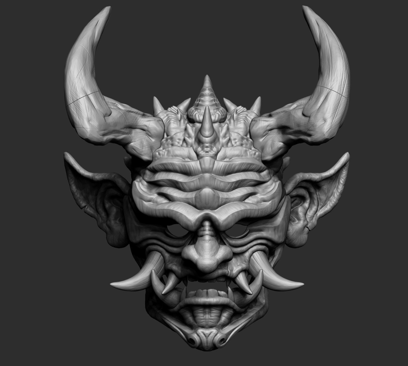 Japanese Hannya Mask Oni Demon Mask Samurai Mask 3D print model_11