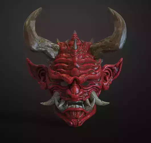 Japanese Hannya Mask Oni Demon Mask Samurai Mask 3D print model