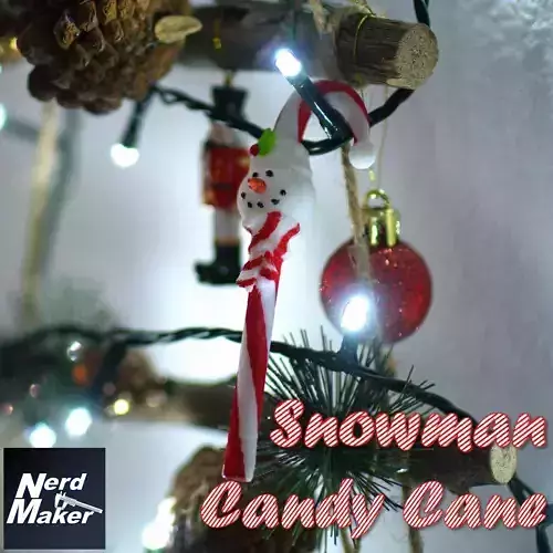 Snowman Candy Cane 3D print model