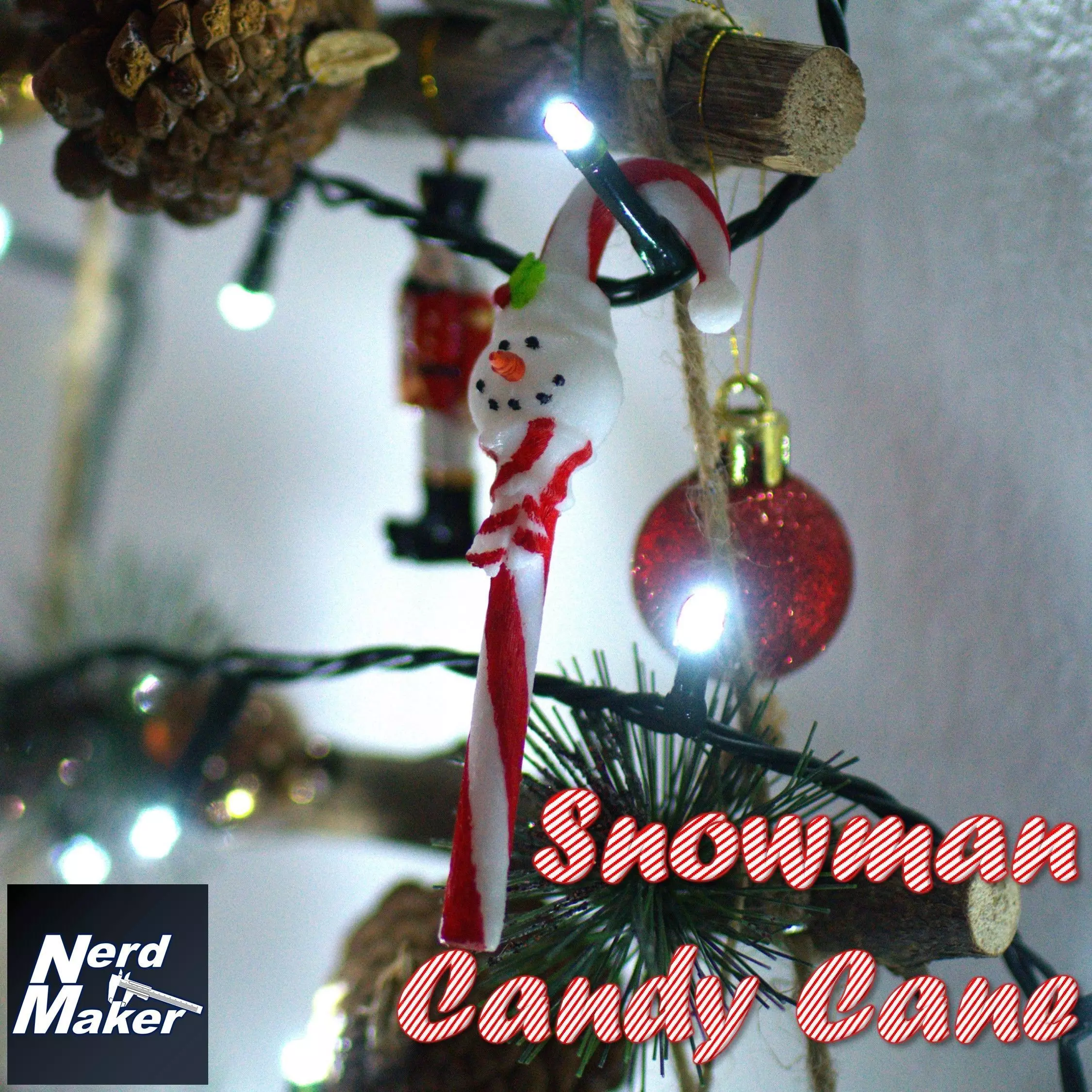 Snowman Candy Cane 3D print model_0