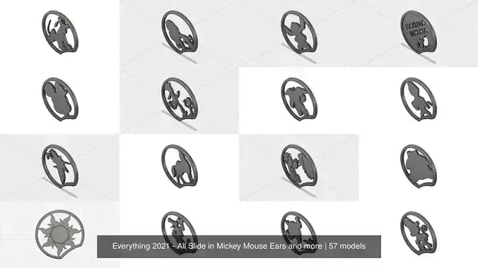 Everything 2021 - All Slide in Mickey Mouse Ears and more 3D Model Collection