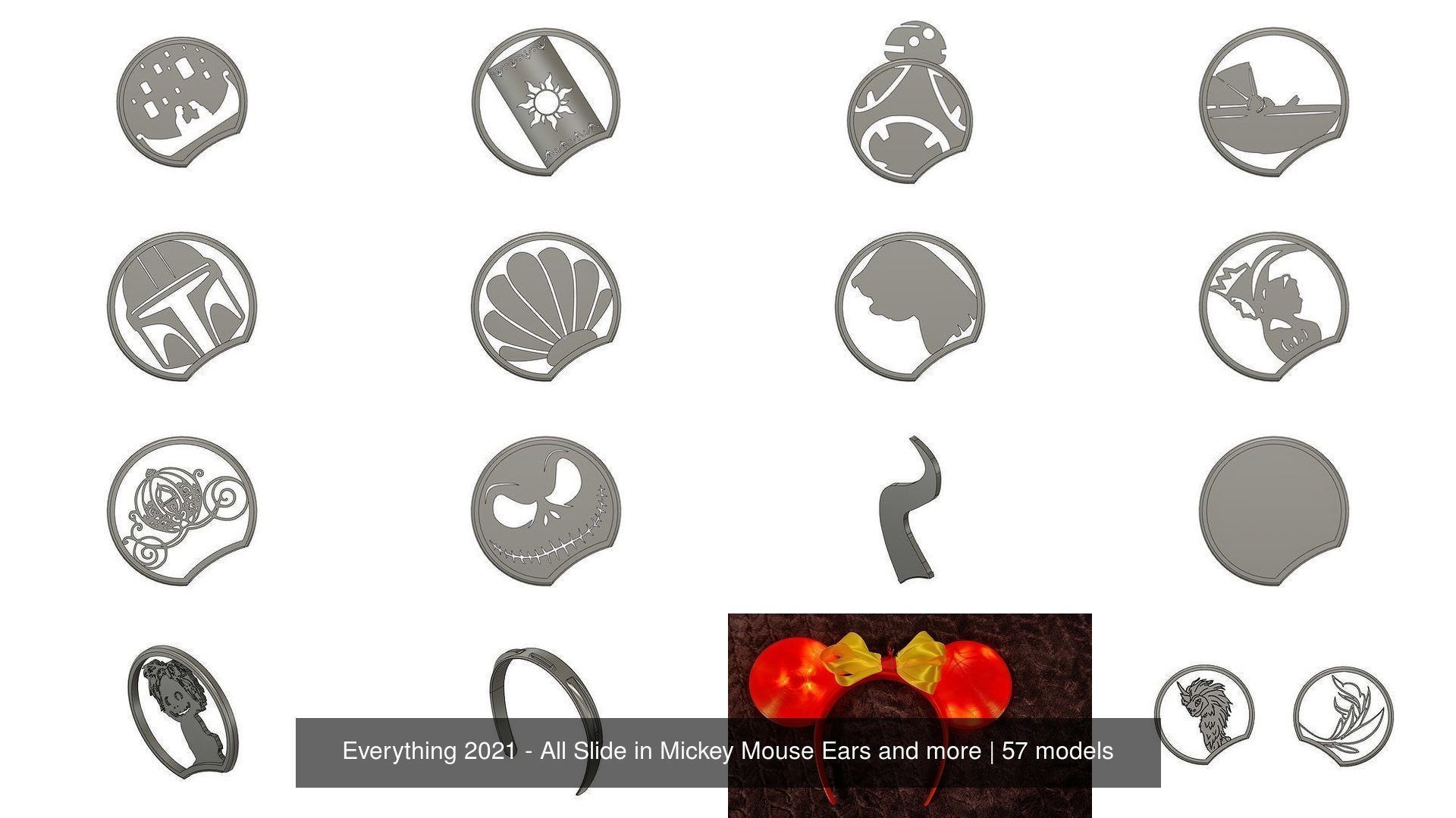 Everything 2021 - All Slide in Mickey Mouse Ears and more 3D Model Collection_8