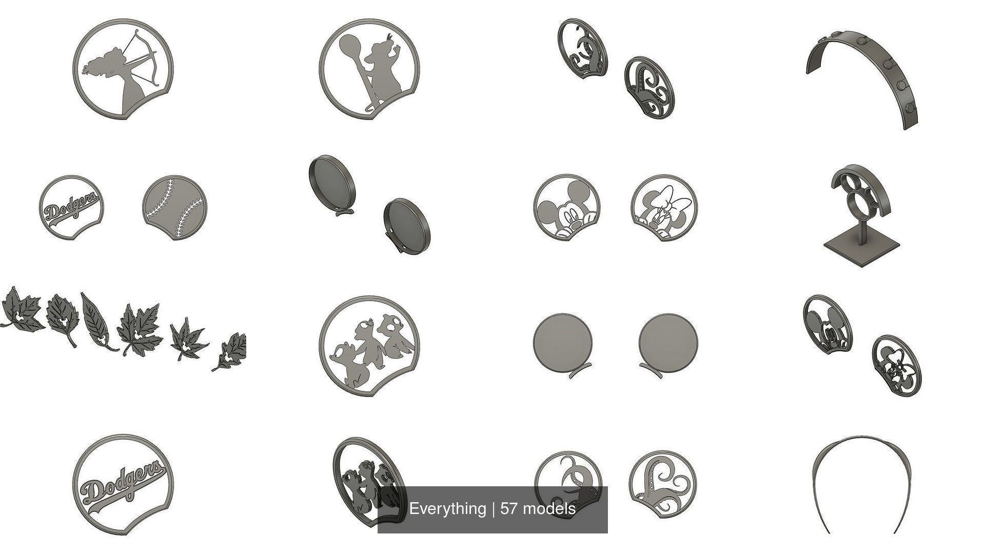 Everything 2021 - All Slide in Mickey Mouse Ears and more 3D Model Collection_17