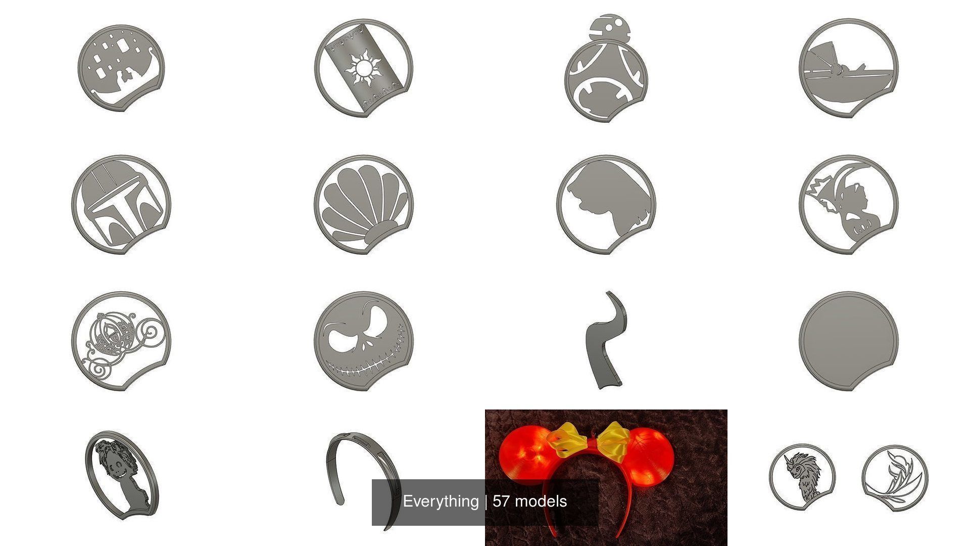 Everything 2021 - All Slide in Mickey Mouse Ears and more 3D Model Collection_16