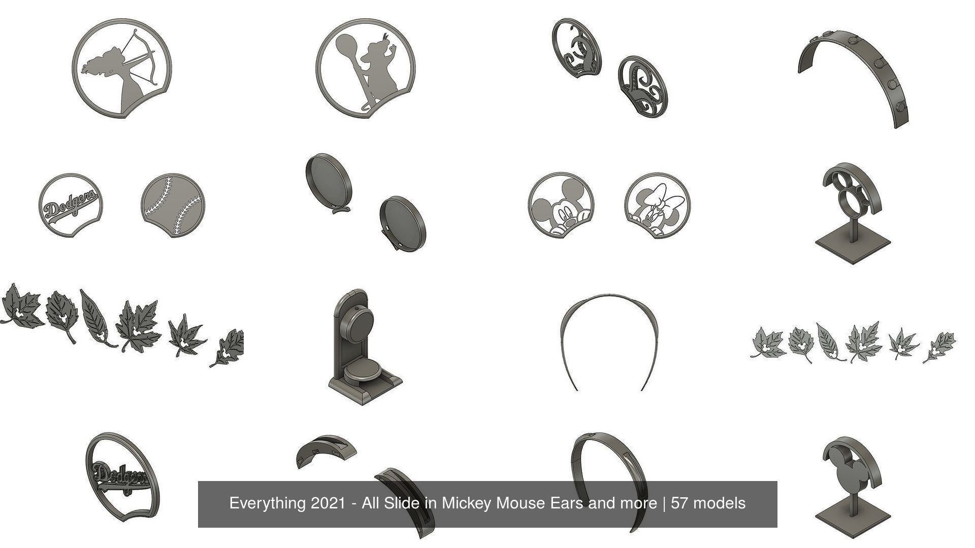 Everything 2021 - All Slide in Mickey Mouse Ears and more 3D Model Collection_10