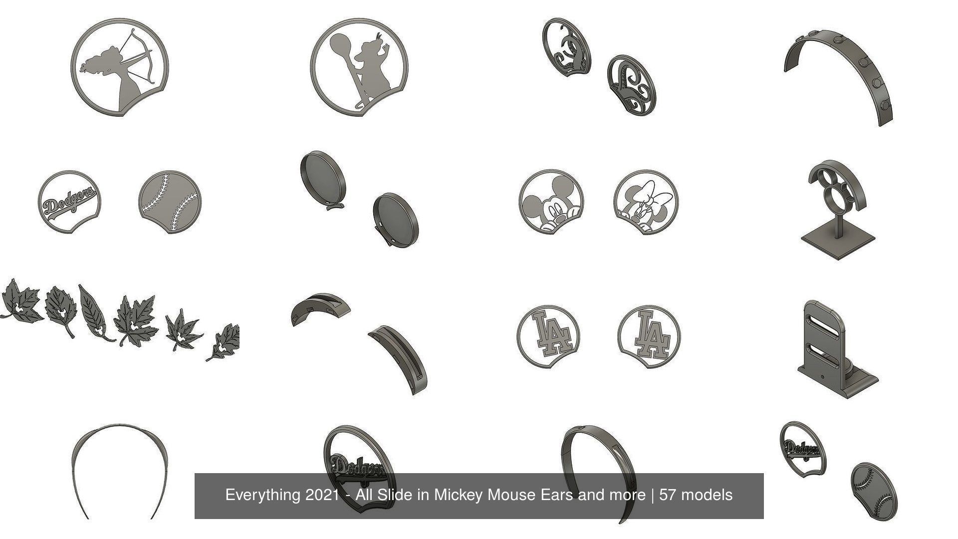 Everything 2021 - All Slide in Mickey Mouse Ears and more 3D Model Collection_15