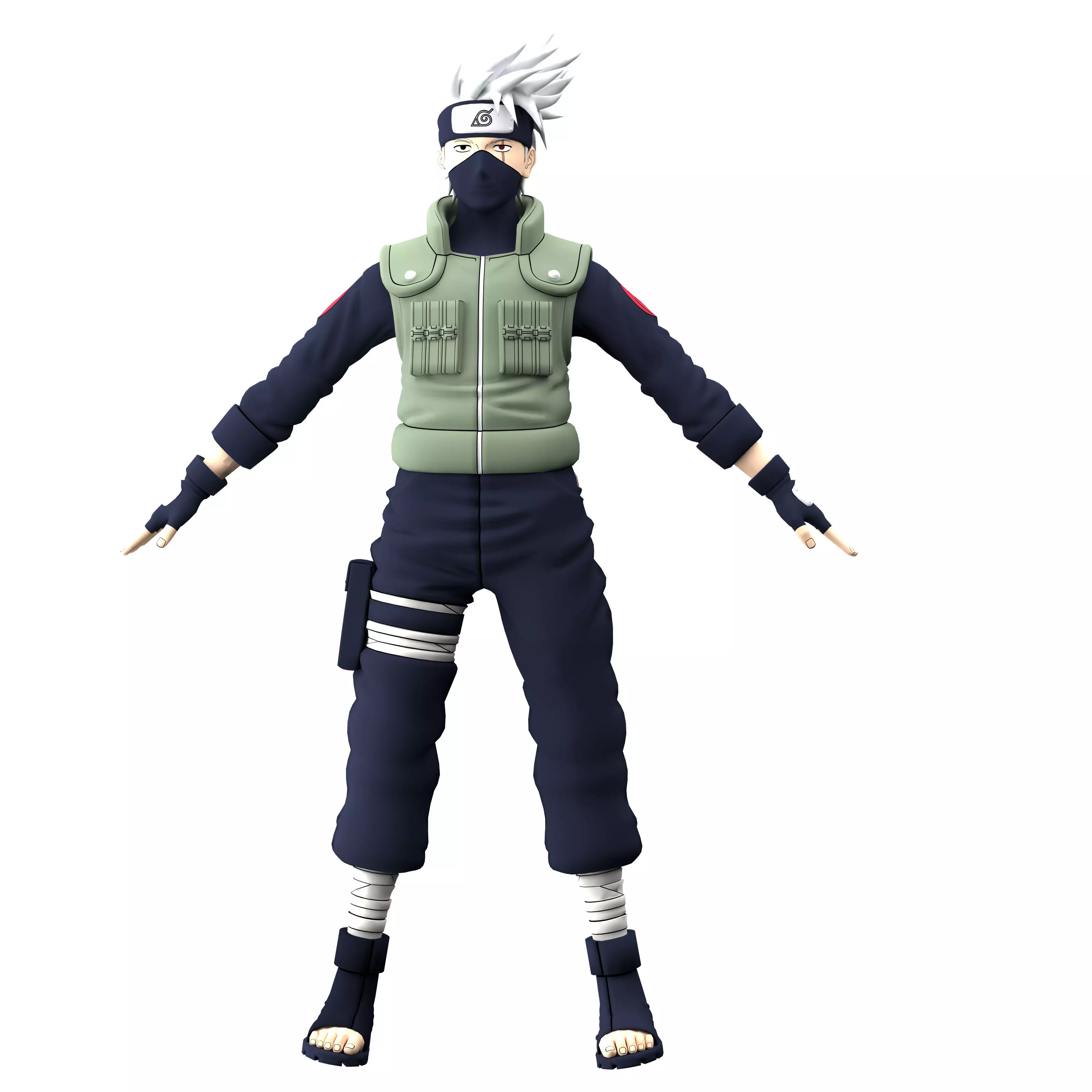  Kakashi Hatake  Low-poly 3D model_0