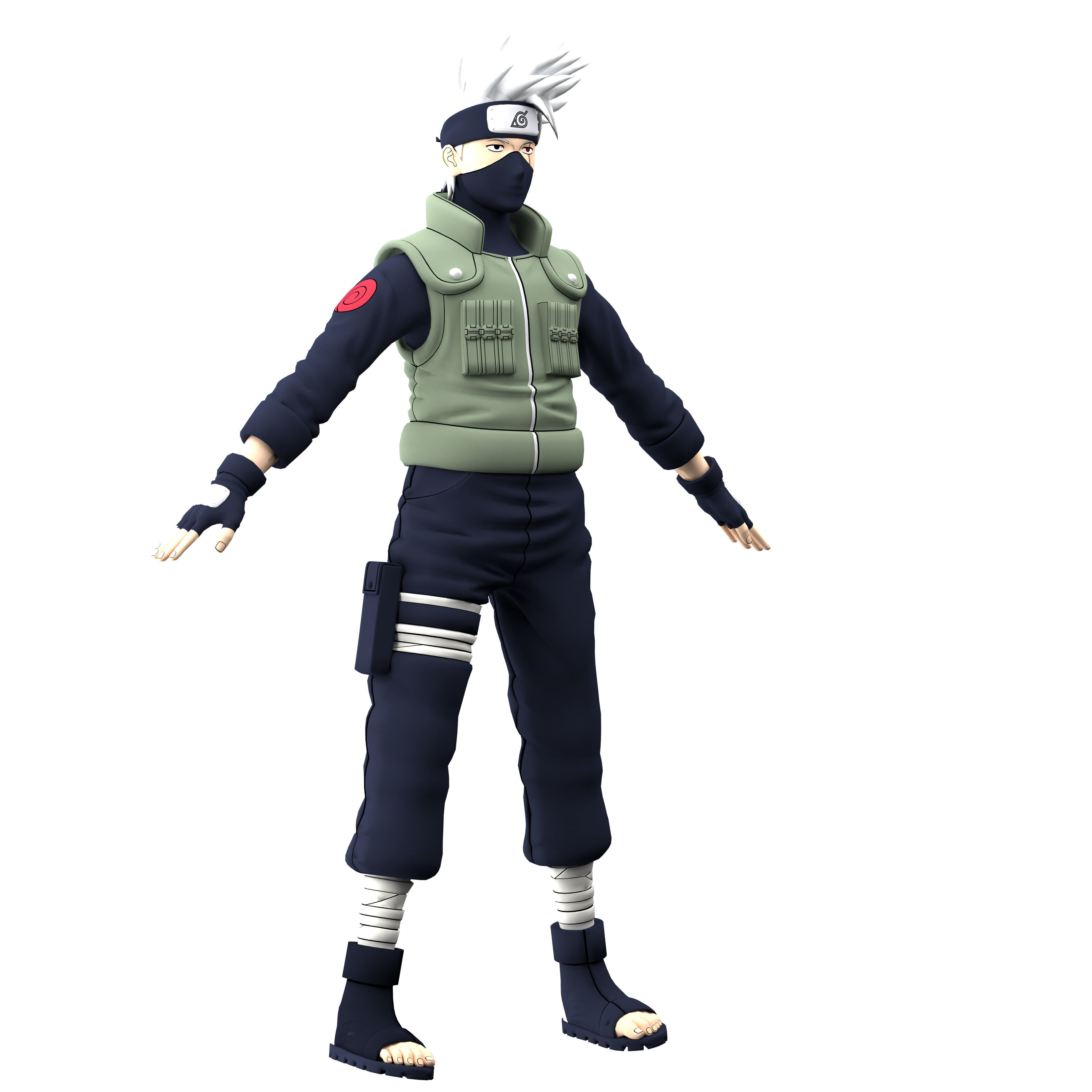  Kakashi Hatake  Low-poly 3D model_3